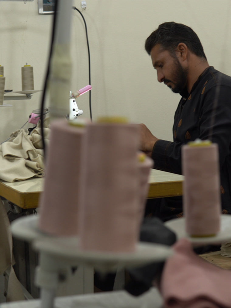 Factory worker working