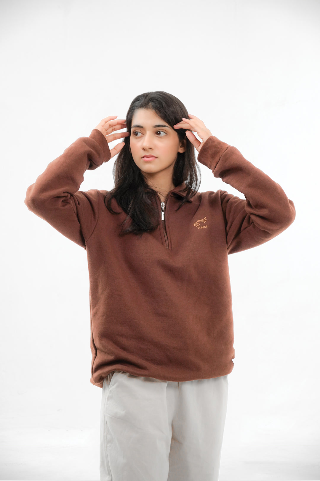 Coca Half-Zip Sweatshirt Walnut-Brown - Main Image