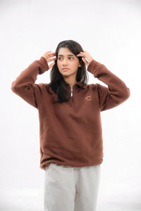 Coca Half-Zip Sweatshirt Walnut-Brown - Small/Thumbnail Image